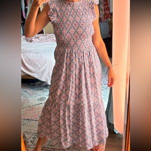 Charleston Style Southern Full Length Ruffled Midi Dress